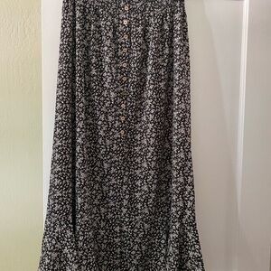 Floral Black Maxi Skirt